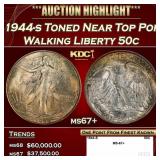1944-s Walking Liberty Half Dollar Toned Near Top