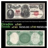 1907 Speelman/White $5 Large Size Legal Tender Not