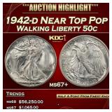 1942-d Walking Liberty Half Dollar Near Top Pop 50