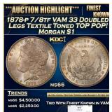 1878-p 7/8tf VAM 33 Doubled Legs Morgan Dollar Tex
