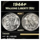 1944-p Walking Liberty Half Dollar 50c ms66+ SEGS