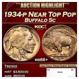 1934-p Buffalo Nickel Near Top Pop 5c ms66+ SEGS