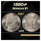 1880-p Morgan Dollar $1 Grades ms62