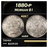 1880-p Morgan Dollar $1 Grades ms64