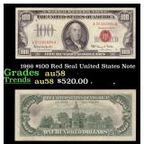 1966 $100 Red Seal United States Note Grades Choic