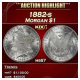 1882-s Morgan Dollar $1 Grades ms67