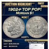 1902-p Morgan Dollar TOP POP! $1 ms67+ SEGS