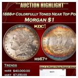 1888-p Morgan Dollar Colorfully Toned Near Top Pop