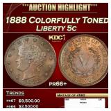 1888 Proof Liberty Nickel Colorfully Toned 5c pr66