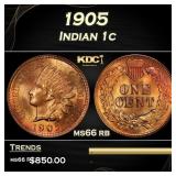 1905 Indian Cent 1c Grades ms66 rb