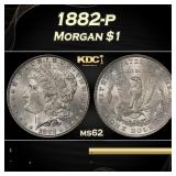 1882-p Morgan Dollar $1 Grades ms62