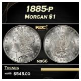 1885-p Morgan Dollar $1 Grades ms66