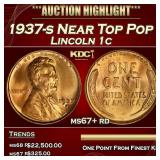 1937-s Lincoln Cent Near Top Pop 1c ms67+ rd SEGS