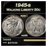 1945-s Walking Liberty Half Dollar 50c Grades ms66
