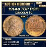 1914-s Lincoln Cent TOP POP! 1c ms66 rb SEGS