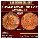 1934-d Lincoln Cent Near Top Pop 1c ms67 rd SEGS