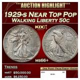 1929-s Walking Liberty Half Dollar Near Top Pop 50
