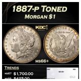 1887-p Morgan Dollar Toned $1 ms66+ SEGS