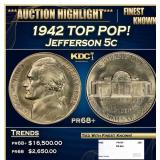 1942 Proof Jefferson Nickel TOP POP! 5c pr68+ SEGS