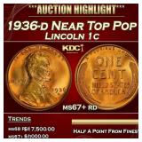 1936-d Lincoln Cent Near Top Pop 1c ms67+ rd SEGS
