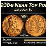 1938-s Lincoln Cent Near Top Pop 1c ms67 rd SEGS