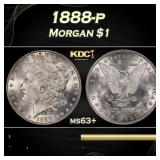 1888-p Morgan Dollar $1 Grades ms63+