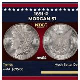1891-p Morgan Dollar $1 Grades ms64