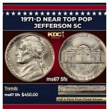 1971-d Jefferson Nickel Near Top Pop 5c ms67 5fs S
