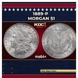 1889-p Morgan Dollar $1 Grades ms64+