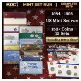 1984-1998 Mint Set Run 151 Coins 15 Complete Sets