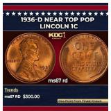 1936-d Lincoln Cent Near Top Pop 1c ms67 rd SEGS