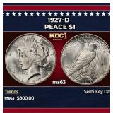 1927-d Peace Dollar $1 Grades ms63