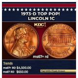 1973-d Lincoln Cent TOP POP! 1c ms67+ rd SEGS