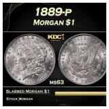 1889-p Morgan Dollar $1 Grades ms63