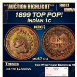 1899 Indian Cent TOP POP! 1c ms67 rb SEGS