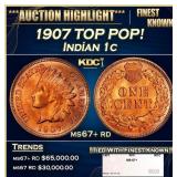 1907 Indian Cent TOP POP! 1c ms67+ rd SEGS