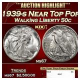 1939-s Walking Liberty Half Dollar Near Top Pop 50