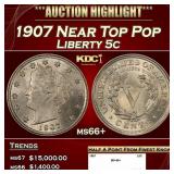 1907 Liberty Nickel Near Top Pop 5c ms66+ SEGS