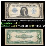 1923 $1 large size Silver Certificate Grades vf++