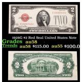 1928G $2 Red Seal United States Note Grades Choice