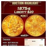 1875-s Gold Liberty Double Eagle $20 ms63+ SEGS