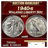 1940-s Walking Liberty Half Dollar 50c ms66 SEGS