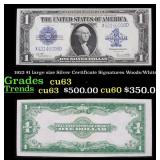 1923 $1 large size Silver Certificate Grades Selec