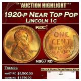 1920-p Lincoln Cent Near Top Pop 1c ms67 rd SEGS