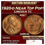 1920-d Lincoln Cent Near Top Pop! 1c ms66 rd SEGS