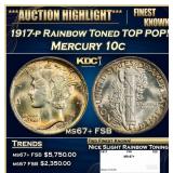 1917-p Mercury Dime Rainbow Toned TOP POP! 10c ms6