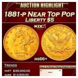 1881-p Gold Liberty Half Eagle Near Top Pop $5 ms6