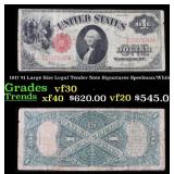 1917 $1 Large Size Legal Tender Note Grades vf++ S