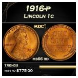 1916-p Lincoln Cent 1c Grades ms66 rd