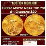 1908-d Motto Gold St. Gaudens Double Eagle Near To
